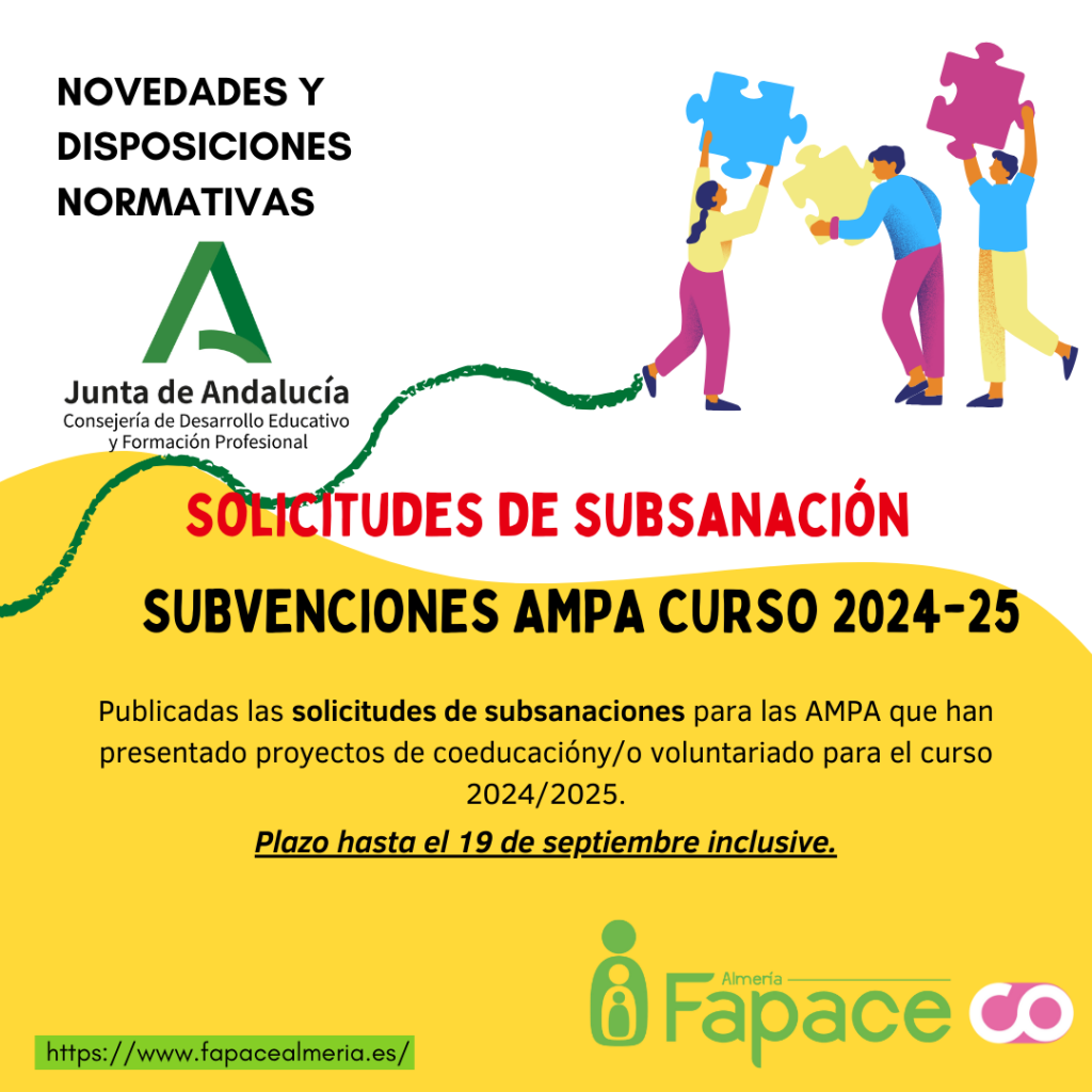 Solicitud subsanación subvenciones AMPA 24-25